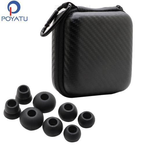 POYATU Headphone Carry Case Pouch For Powerbeats 2 Wireless Earphone Case For Powerbeats3 Wireless Earphone Cover With Ear Tips