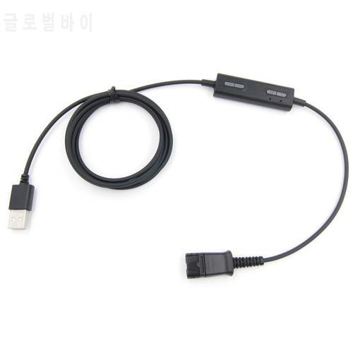 VoiceJoy Headset QD(Quick Disconnect) Connector to USB Adapter Compatible with Any Plantronics and VoiceJoy Headset QD Plug