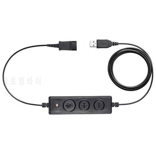 QD to USB Adapter Heaset Quick Disconnect to USB cable with Volume and Mute Switch for Plantronics headsets