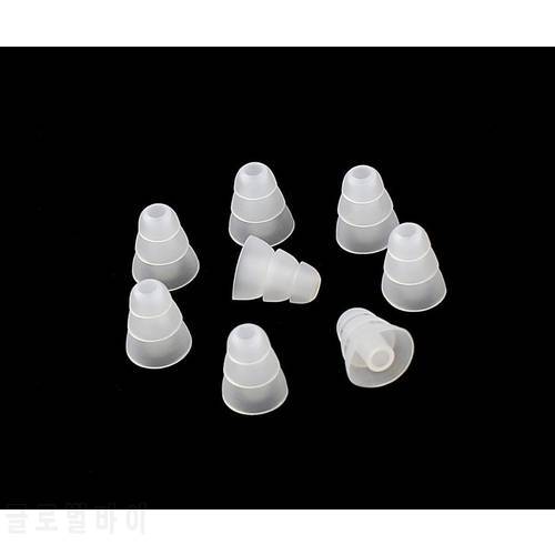 4 Pairs Clear Large Triple Flange Conical Replacement Silicone Earbuds Compatible With Most In Ear Headphone Brands.