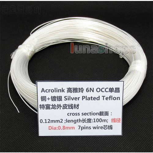 LN004381 100m Acrolink Silver Plated OCC Signal Wire Cable 0.12mm2 Dia:0.8mm For DIY