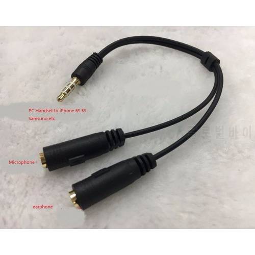 DHL free. 200pcs. 3.5mm Jack Male to Female Earphone Audio Splitter to Micrphone karaoke Adapter Cable For PC Handset .mobile