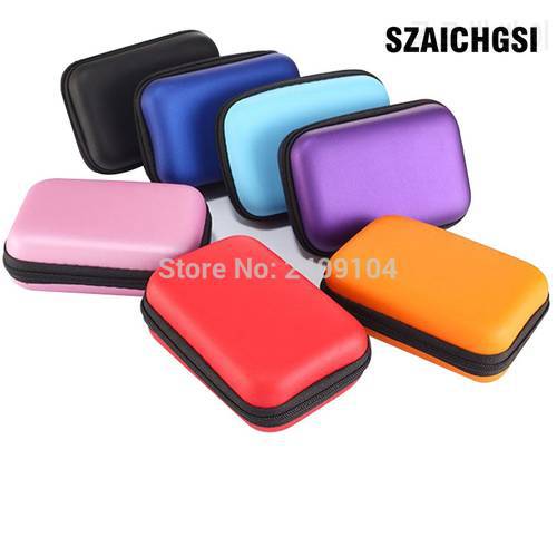 SZAICHGSI Mini Zipper Hard Headphone Case,EVA Earphone Bag,Portable Earbuds Pouch box wholesale 100pcs/lot
