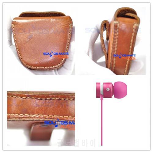 Mans Handmade Genuine Leather Carrying Hard Case Box Bag For Beats urBeats ,Tour Tour2 In Ear Headphone EarBud