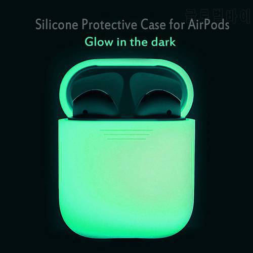 For Apple AirPods Case Glow in the Dark Silicone Anti Lost Protector Sleeve Pouch Cover for AirPods Earphone Luminous Case