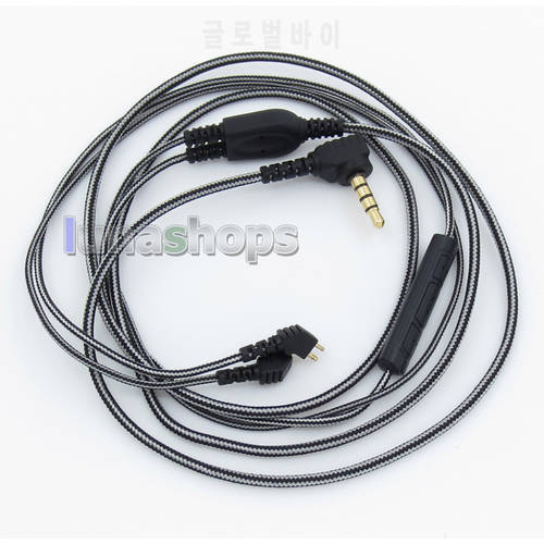 Black And White With Mic Remote Earphone Audio Cable For Etymotic ER4B ER4PT ER4S ER6I ER4 LN005509