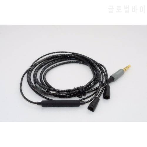 Replacement OFC Upgrade Audio Cable Cord Line with Remote Control Mic for Sennheiser IE8 IE80 IE8i Earphones (Black)