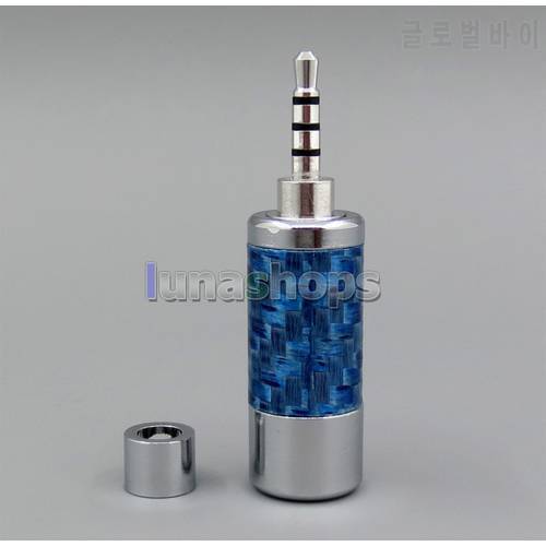 Rhodium Plated Blue Carbon Shell 2.5mm 4poles TRRS Plug DIY adapter For Astell & Kern AK380 AK240 AK100i II AK70 LN005582