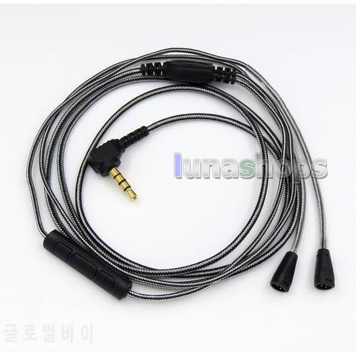Black And White + Mic Remote Earphone Hook Audio Cable For Sennheiser IE8 IE8i LN005422