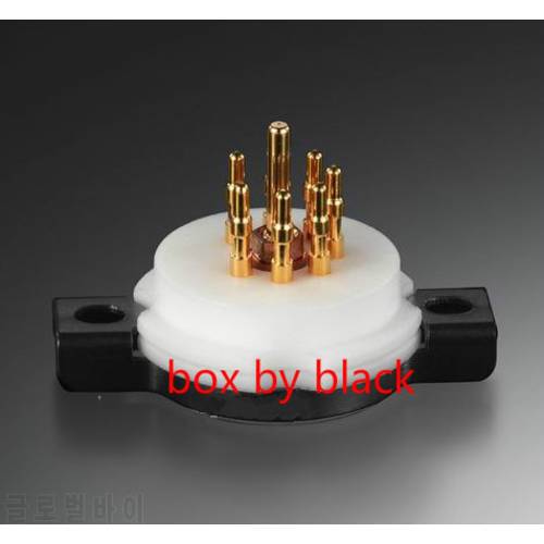 4pcs/lot High End Ceramic 7 Pin Tube Sockets Gold plate Brass pin Audio Amplifier For 6Z4 6X4 EF95 EZ90 EAA91 EF91 6AQ5 6J1,etc