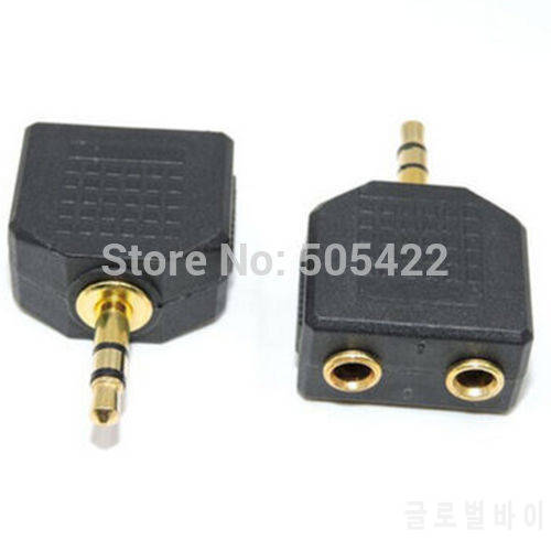 3.5mm Stereo Male Earphone Y Splitter Adapter Headphones AUX 1 Jack to 2 Female DHL Or Fedex shipping