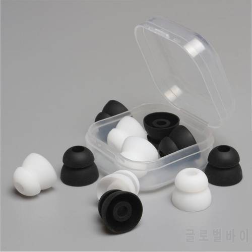 6pcs/3pairs 4.5mm Two Layer Silicone In-Ear Earphone Covers Caps Replacement Earbud Bud Earbuds eartips Earplug Ear pads cushion