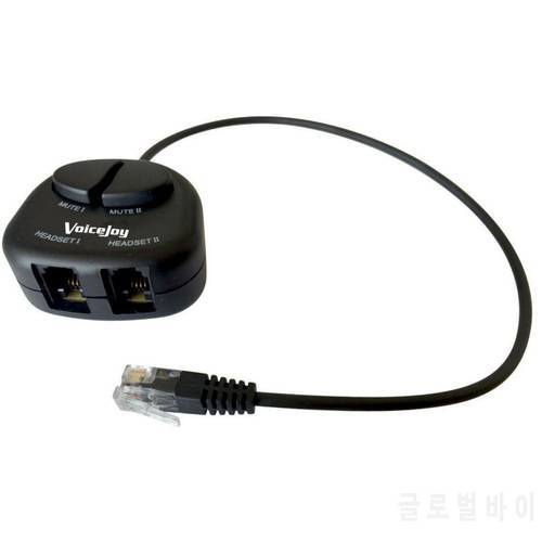 RJ9 Training headset adaptor Mute Switch RJ9 Modular Handset Plug to Dual RJ9 Modular Socket Splitter for landline telephones