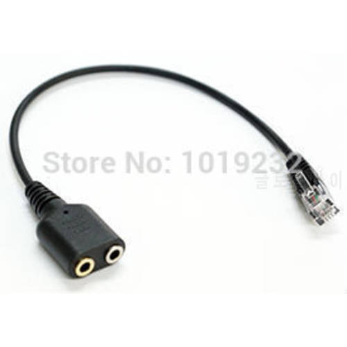 Headset Convertor Cable Adapter: PC Headset for telephone using 2 X 3.5mm to RJ9 for computer headset Female dual 3.5mm to RJ9