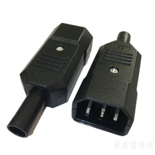 1 pcs 2018 New Wholesale Price 10A 250V Black IEC C13 Male Plug Rewirable Power Connector 3 pin ac Socket