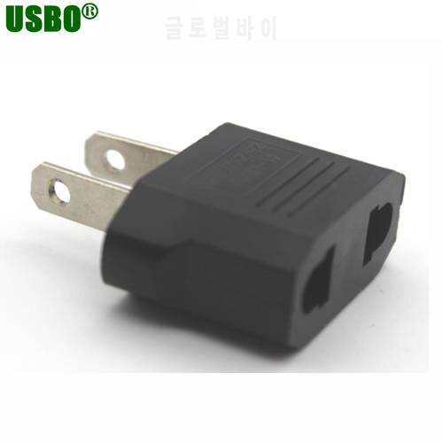 Wholesale black 250V 10A small USA power adaptor plug converter EU to US wall electrical outlet adapter plug
