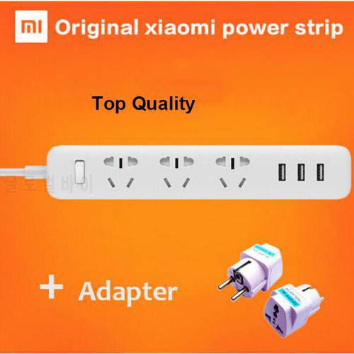 100% Original xiaomi mi power strip 250V charging 3 USB Extension Socket Plug 6 Output plug with EU/AU/UK/US Standard Socket