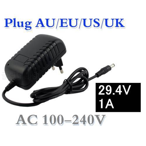 29.4V 1A polymer lithium Battery Charger AC100-240V DC 5.5MM*2.1MM Portable Charger EU/AU/US/UK Plug