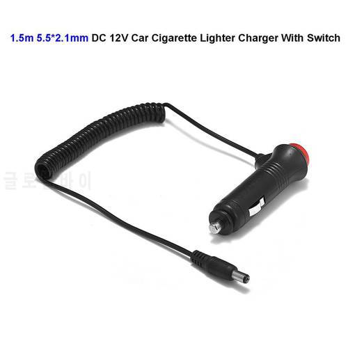 DC 5.5 x 2.1mm Car Charger With Switch 12V Car Cigarette Lighter Power Adapter Plug Cable For Battery Charger LED Strip Light