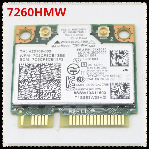 7260HMW FRU 04X6090 7260 ac 7260ac Mini Bluetooth 4.0 WiFi Network Card for lenovo S310 S410 S410P M440 FLEX E93z