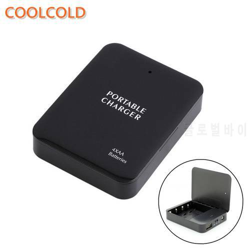 Portable 4 Slots Rechargeable AA Battery Charger USB Battery Chargers for AA Batteries Emergency Power Mobile Phone Charging Box