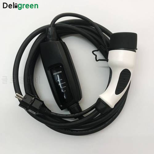 Duosida EVSE type 2 EV charger 16A Level 2 Mode 2 ,62196 Electric car Portable Charger Station,Standard Schuko connector