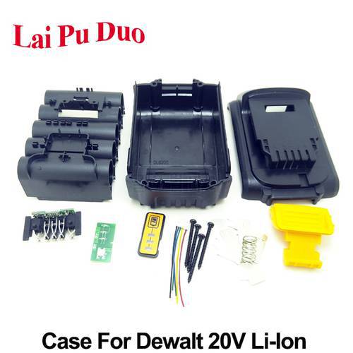 Tools Set For Dewalt 18V 20V Battery Replacement Plastic Case 3.0Ah 4.0Ah DCB201,DCB203,DCB204,DCB200 Li-ion Battery Cover Parts