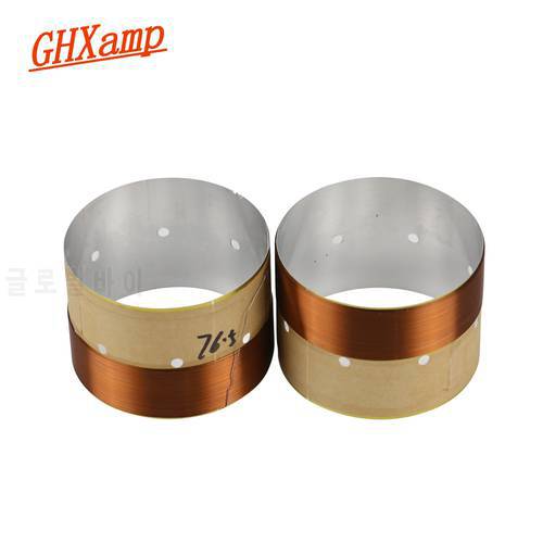 GHXAMP 76.5MM BASS Voice coil 8OHM White Aluminum Sound Air Outlet Hole For 10-18 inch SubWoofer Speaker repairss DIY 1Pairs