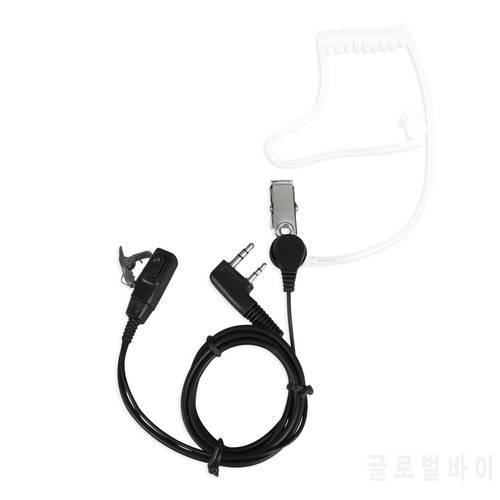 In-Ear Speaker 2 Pin Acoustic Tube Headset PTT Mic Earpiece for Baofeng for Kenwood Radio