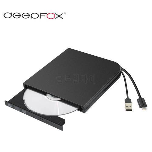Deepfox Type C USB 3.1 External DVD CD RW DVD Burner Writer Optical Drive For Laptop Netbook Notebook PC Black