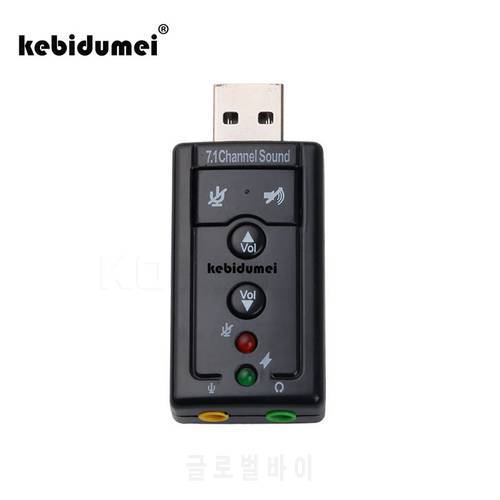 kebidu 5pcs 7.1 Channel USB Audio Headset Microphone 3.5mm Jack Converter Mic speaker 3D external sound card Adapter for Desktop