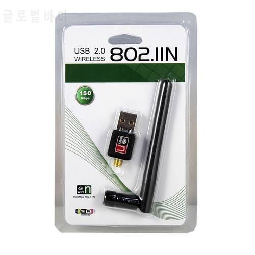 Mini 802.11n/g/b 150Mbps USB WiFi Wireless Adapter Network LAN Card WITH Antenna