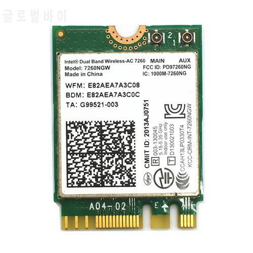 For Dual Band AC 7260NGW Intel 7260 NGFF 2x2 WIFI 802.11ac 867 Mbps Wi-Fi + Support Bluetooth 4.0 Wirelss Card