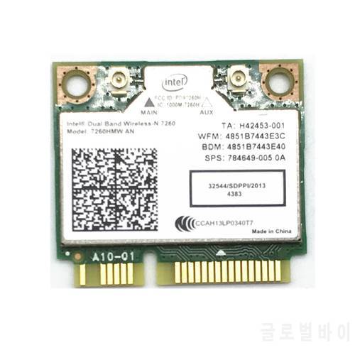 Dual Band Wireless N 7260HMWAN 7260 7260hmw an Wifi Fit for Bluetooth 4.0 Card for Intel miniPCI-E 300Mbps wifi 2.4G/5G