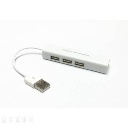 USB 2.0 Hub 10/100Mbps Gigabit Ethernet Adapter USB to RJ45 Lan Network Card 3 Port USB2.0 Cable converter for Windows 7/8/10/XP