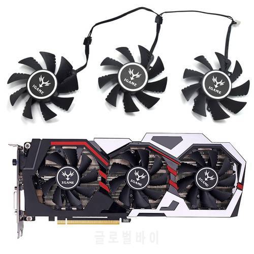 75mm iGame GTX 1060 6GB Cooler fan 4pin Replace for Colorful iGame GeForce GTX 1070Ti GTX 1080 GTX 1050 Video card