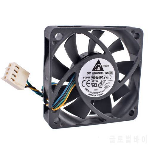 AFB0612VHC 6cm 60mm fan 6015 12V 0.36A Ball bearing 4-wire 4pin PWM air volume cooling fan