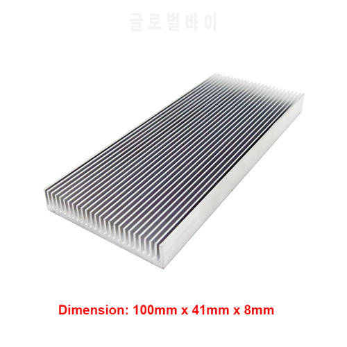 1 piece Silver 100x41x8mm Aluminum Heat Sink Radiator Heatsink for IC LED Cooling, Electronic Cooler, Chipset heat dissipation