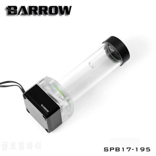 Barrow 17W RGB Pump/Reservoir Comb DDC PWM Pump+195mm 245mm/295mm Reservoir for Water Cooling System Temperature Sensor Black