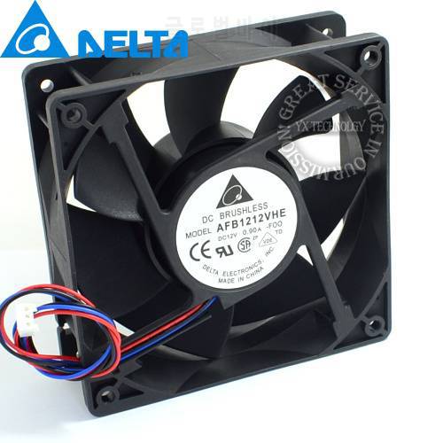 For Delta AFB1212VHE -F00 Signal 120mm 12cm DC 12V 0.90A 3-pin Server Inverter Axial Blower Cooler Cooling Fan