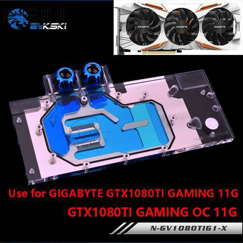 BYKSKI Water Block Use for GIGABYTE GTX1080Ti-Gaming-OC-11G/GTX1080TI-GAMING-11G / GV-N108TTURBO-11GD Full Cover Copper Radiator