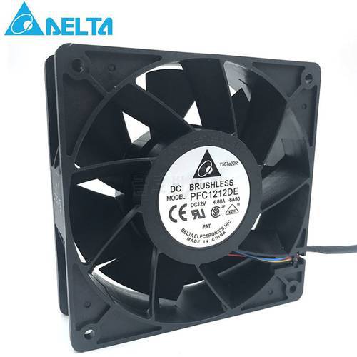 Original for delta PFC1212DE For Bitcoin GPU miner powerful cooling fan 120*120*38mm 12V PWM 4-pin 252.8 CFM 5500 RPM66.5 dB(A)