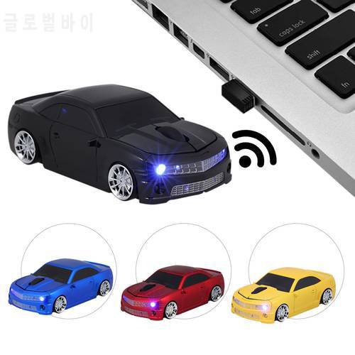 KuWFi 2.4G Wireless USB Computer Mice Car Mouse Car Shape 1000DPI With LED Light Receiver For PC Laptop Desktop Notebook MacBook