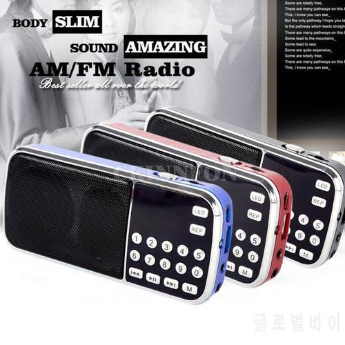 50Pcs/Lot Portable Digital Stereo FM Mini Radio Speaker Music Player with TF Card USB AUX Input Sound Box