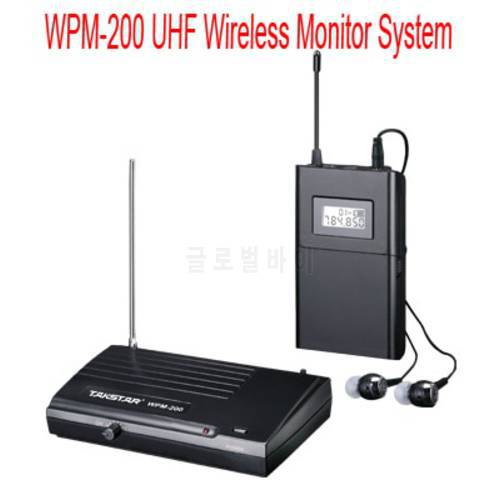 NEW Takstar WPM-200 UHF Wireless Monitor System Stereo In-Ear Wireless Earphones & ear Transmitter & Receiver Set 780-789MHZ