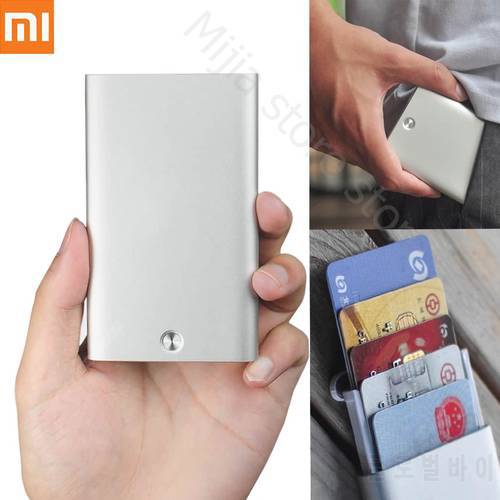Original Youpin Business Card Case Automatic Pop Up Box Cover ultra thin Card holder Metal Wallet ID Card Картонная коробка