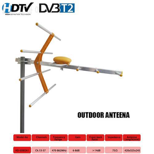 Outdoor HD Digital TV antenna 470MHz-860MHz for DVB-T2 DVB-T DTMB HDTV ISDB-T ATSC-T ADTB-T high gain strong signal TV antenna