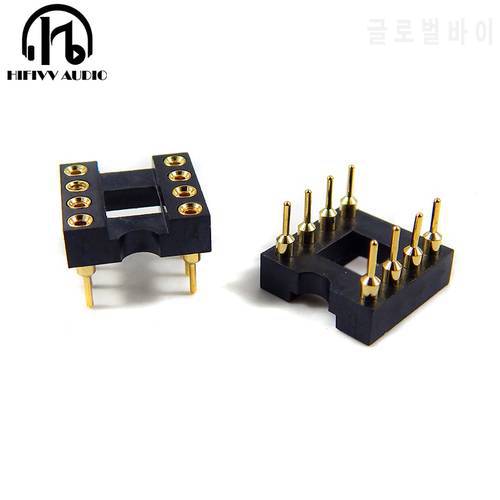 8 Pins DIP8 DIP-8 IC socket op amp socket gold base Seat Import gold plating 10 pcs 8-pin feet IC chip socket