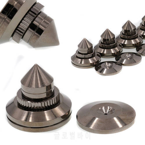 4sets Brass Speaker AMP Dark Gray CD Chassis Isolation Spikes Cones Stand Feet+Pads For Speaker Amplifier CD Player