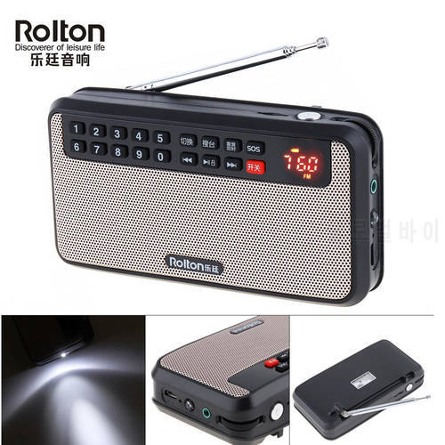 Rolton Portable Digital FM Radio dab radios portatil am fm radyo TF Music Player Speaker with USB LCD Display Flashlight